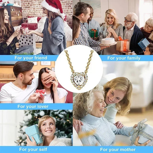 Luckacco New 925 sterling silver gold droplet pearl snowflake pendant necklace exquisite and luxurious women's charm jewelry gift