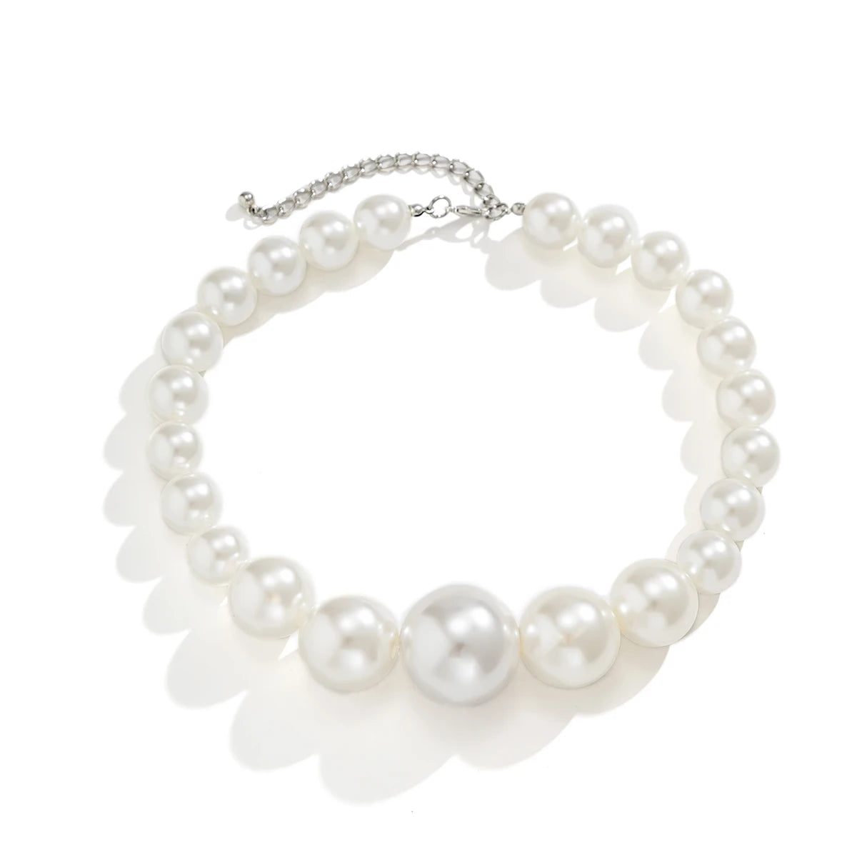 luckacco exaggerated fashion big imitation pearl choker necklace for women wedding bridal temperament bead maxi chain christmas jewelry