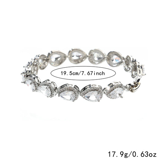 Luckacco Micro inlaid exquisite AAA drop zircon bracelet feminine bridal wedding dress hand ornament