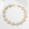 Luckacco picks Luxury AAA Cubic Zirconia Wedding Bracelets for Women High Quality White Gold Color Leaf Charm Bracelet Bangles