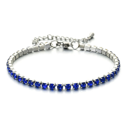 Luckacco shop's pick 3mm Micro Pave Zircon Tennis Bracelet for Women New Men Bracelet Homme Stainless Steel Jewelry Accessories