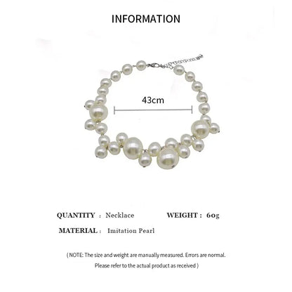 Luckacco Elegant Imitation Pearl Women's Necklace Big Pearls Beads Choker Necklaces Party Wedding Bride Necklace Jewelry Girls Gifts