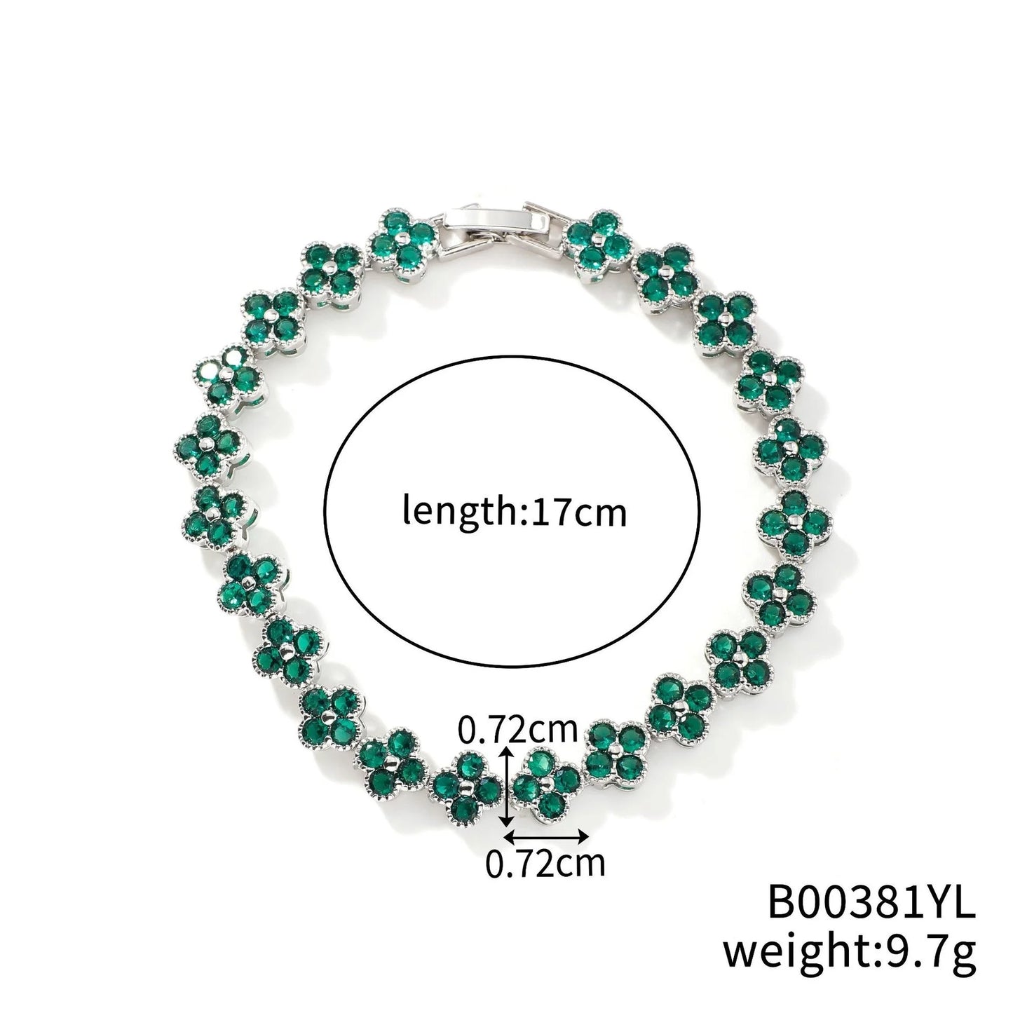 luckacco classic fashion colored crystal flower lucky bracelet women personalized new stainless steel bracelet party jewelry accessories