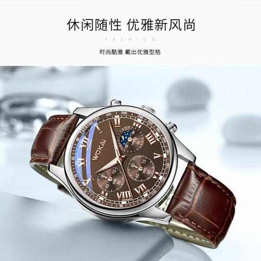 Luckacco Stylish and Casual High Quality Ladies Colorful Gold Dial Leather Strap Full Diamond Watch Student Girl Simple Vintage Clock