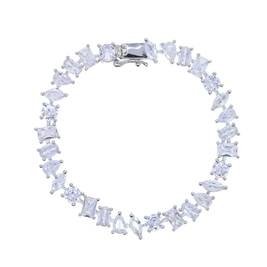 Luckacco 5A Cubic Zirconia Iced Out Bling Geometric CZ Tennis Chain Bracelet For Women Luxury Jewelry