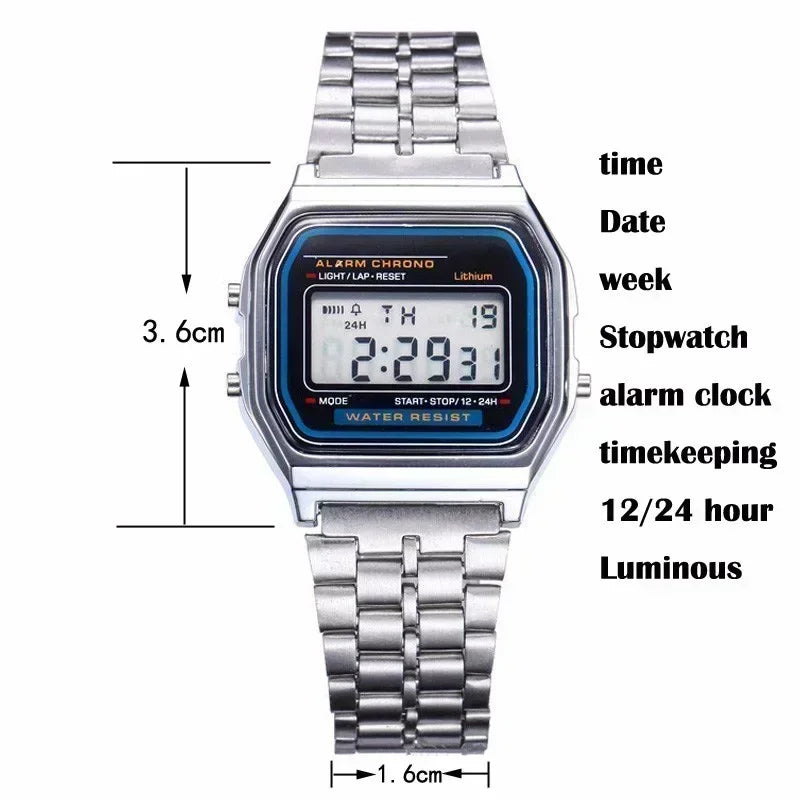 luckacco 2025 digital watches for men sports waterproof bracelet clock gold electronice led wristwatch women casucal montre homme relogio
