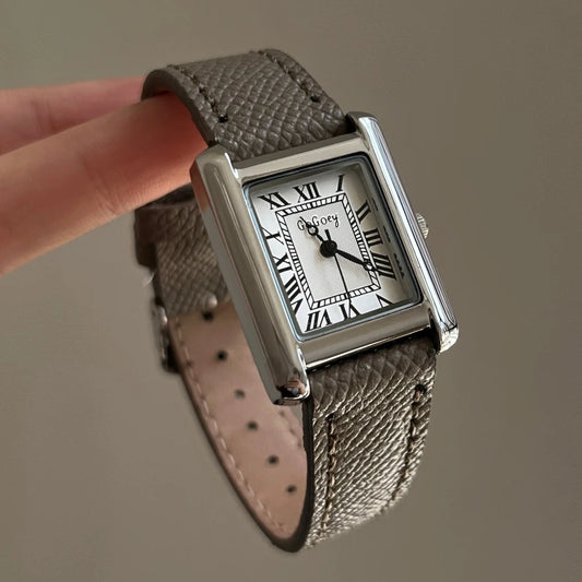 Luckacco Luxury Square Small Watch Retro Womens Girls Quartz Watches Tiny Female Watch for Women Dresses Lady Fashion Gift for Girlfriend