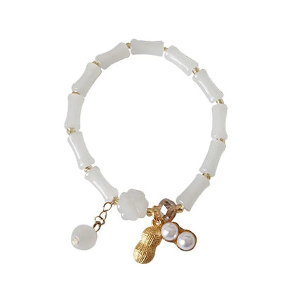 Luckacco DIY Oriental Ethnic Style Blessing Bracelet Step by Step, White as Jade Bracelet, High end Business Gift Versatile