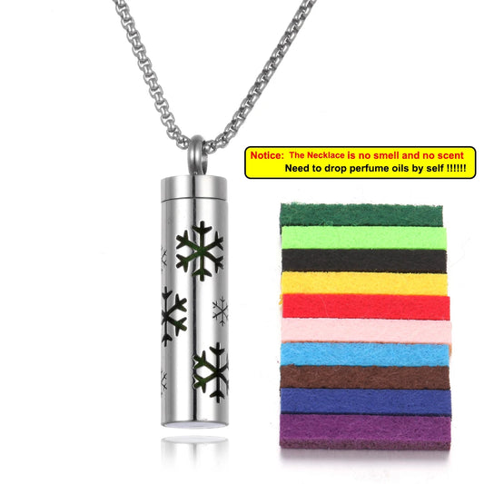 Luckacco Long Strip Stainless Steel Aromatherapy Necklace Perfume Diffuser Essential Oil Diffuser Pendant Necklace Jewelry Accessories