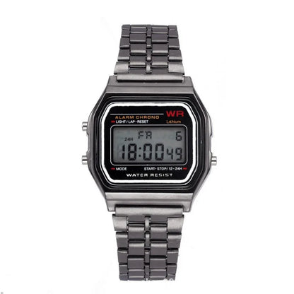 Luckacco New Women Men Unisex Watch Gold Black Vintage LED Digital Sports Military Wristwatches LED Electronic Digital Present Gift Male