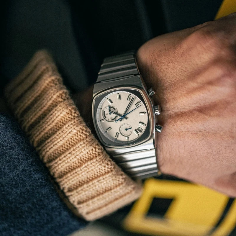 luckacco ciloa man high quality quartz watches for men retro automatic movement steeldive male stainless steel waterproof watch men's