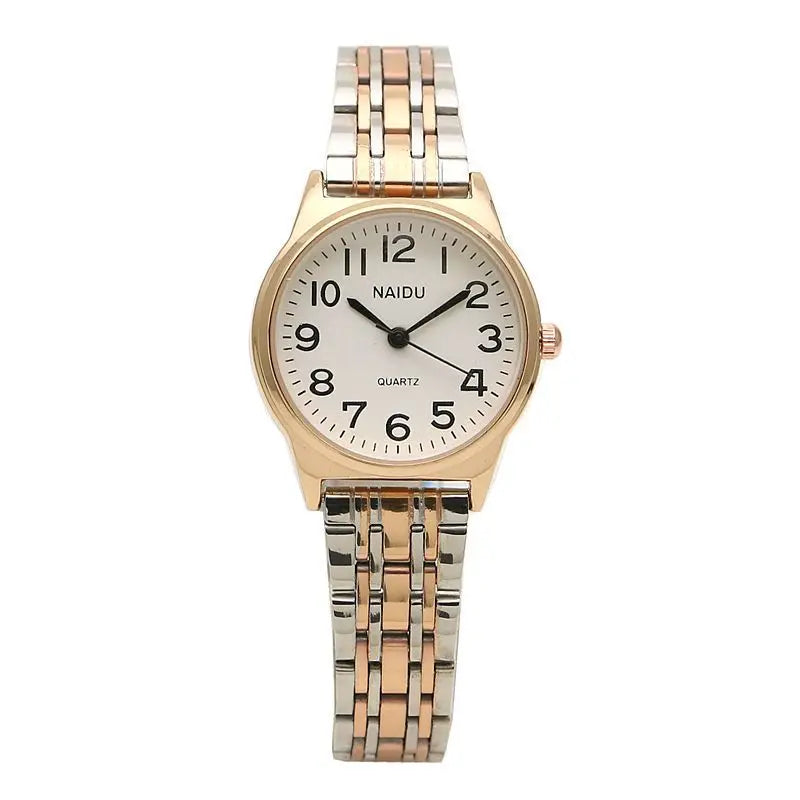 luckacco luxury brand women watch fashion number stainless steel quartz wristwatch simple elegant ladies clock reloj mujer