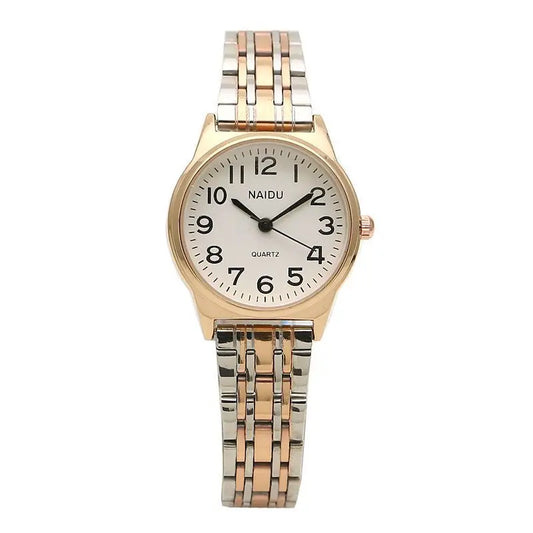 Luckacco Luxury Brand Women Watch Fashion Number Stainless Steel Quartz Wristwatch Simple Elegant Ladies Clock Reloj Mujer