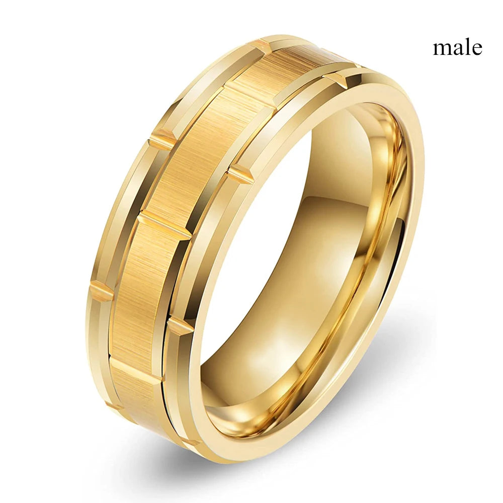luckacco couple rings exquisite women rhinestones zirconia rings set simple gold color men stainless steel cz stone rings wedding jewelry
