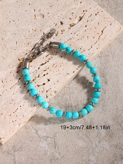 Luckacco Pulseras Hombre Natural Stone Man Beaded Bracelets Homme lapis lazuli Phoenix Stone Men's Bracelets For Men Fathers Day Gifts