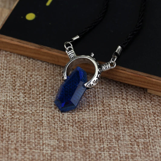 Luckacco DMC Devil Maycry Pendant Necklace Devil Hunter Dante Perfect Amulet Red Crystal Necklaces for Women Men Choker Jewelry