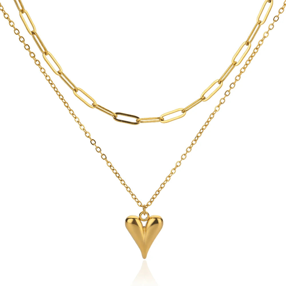 luckacco zircon heart cross necklaces for women vintage geometric surrounded by vines choker necklace aesthetic fashion jewelry gift 2025