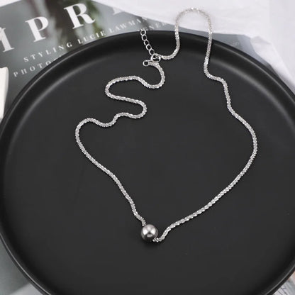 Luckacco New S925 Silver Sparkling Necklace Women Trendy Ball Clavicle Chain Choker Girls Korean Wedding Party Fine Jewelry Accessories