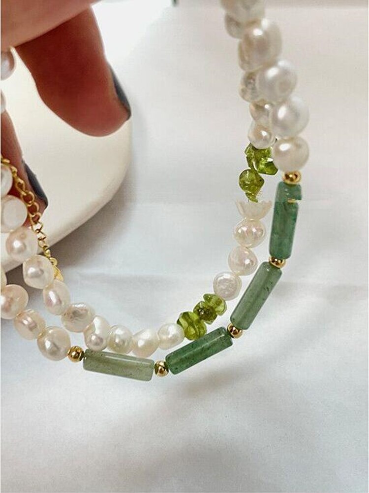 Natural Jade Necklace Freshwater Pearl Clavicle Chain Ancientry Wind Temperament Ethnic-Style Fine Fashion Jewelry for Women - luckacco