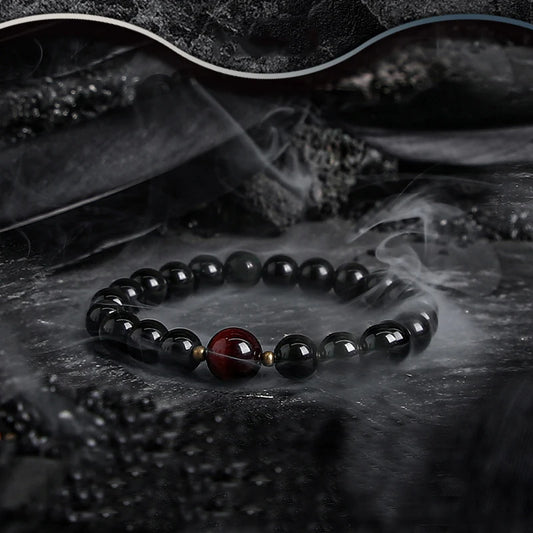 Luckacco 5A Real Natural Red Tiger Eye Beads Stone Bracelet Men Women Zircon Accessories Handmade Jewelry Gift for Girlfriend