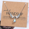 Luckacco 925 Sterling Silver Jewelry Wing Water Drop Crystal Chain Necklaces With Pendant For Women Elegant Accessories