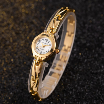 Luckacco Women Bracelet Watch Mujer Golden Relojes Small Dial Quartz Leisure Popular Wristwatch Hour Female Ladies Elegant Relogio Clock