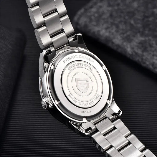 Luckacco PAGANI DESIGN 40mm Men's Watches Top Brand Waterproof Clock Quartz Wristwatch For Men Sapphire Glass Stainless Steel Chronograph