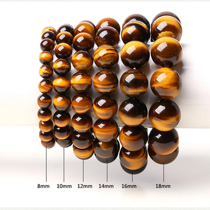 Luckacco Fashion 5A Natural Tiger's eye Stone Bracelets & Bangle for Women and Men Bracelets Gift Beads Bracelets Accessories