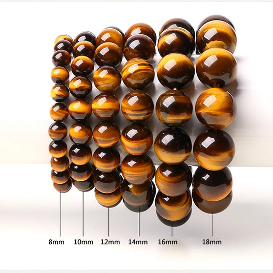 Luckacco Fashion 5A Natural Tiger's eye Stone Bracelets & Bangle for Women and Men Bracelets Gift Beads Bracelets Accessories