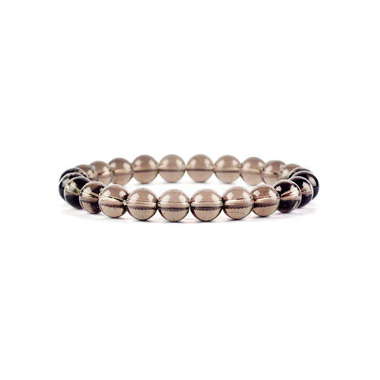 Luckacco Natural Rock Crystal Bead Bracelet Women Fashion Reiki White Clear Quartz Round Stone Strand Bangles Summer Jewelry Gift for Kid