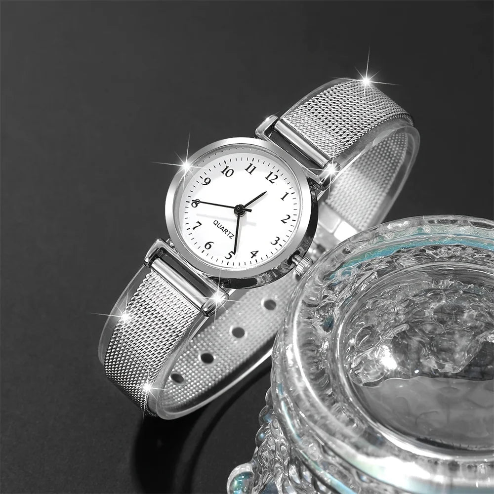 luckacco women fashion watch casual bracelet watches set ladies simple dial quartz wristwatches dress clock montre femme