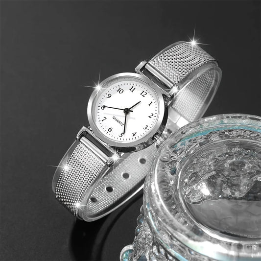 Luckacco Women Fashion Watch Casual Bracelet Watches Set Ladies Simple Dial Quartz Wristwatches Dress Clock Montre Femme