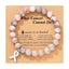 Breast Cancer Awareness Natural Stones Crystal Bracelet with Message Card Valentine's Day Jewellery Gifts Rose Quartz - Pink - luckacco