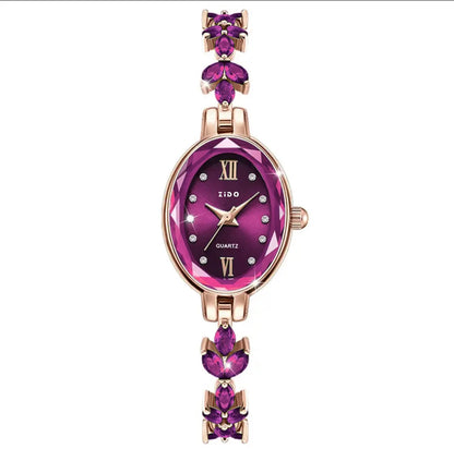 Luckacco UTHAI V22 Women's Watches Light Luxury Diamond Inlaid Female Watch Waterproof Oval Ladies Fashion Quartz Bracelet Wristwatch