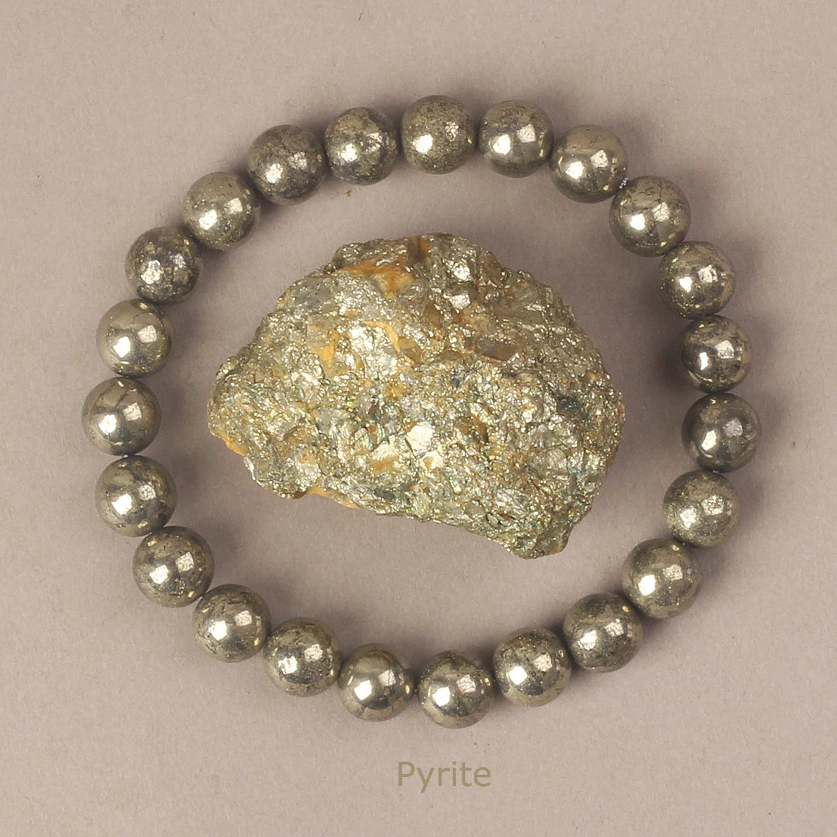 luckacco 6/8mm natural pyrite stone bracelet for men promoting blood circulation healing energy meditation women bracelets jewelry gifts
