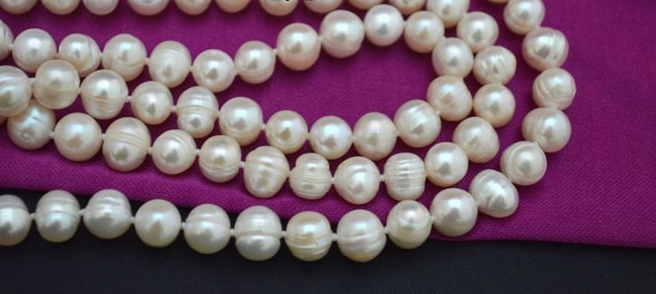 Real Pearls, Long Sweater Jewelry Winter/Spring/Summer/Autumn Pearl Necklace Knotted Costume Jewellery Cheap on Sale!!! - luckacco