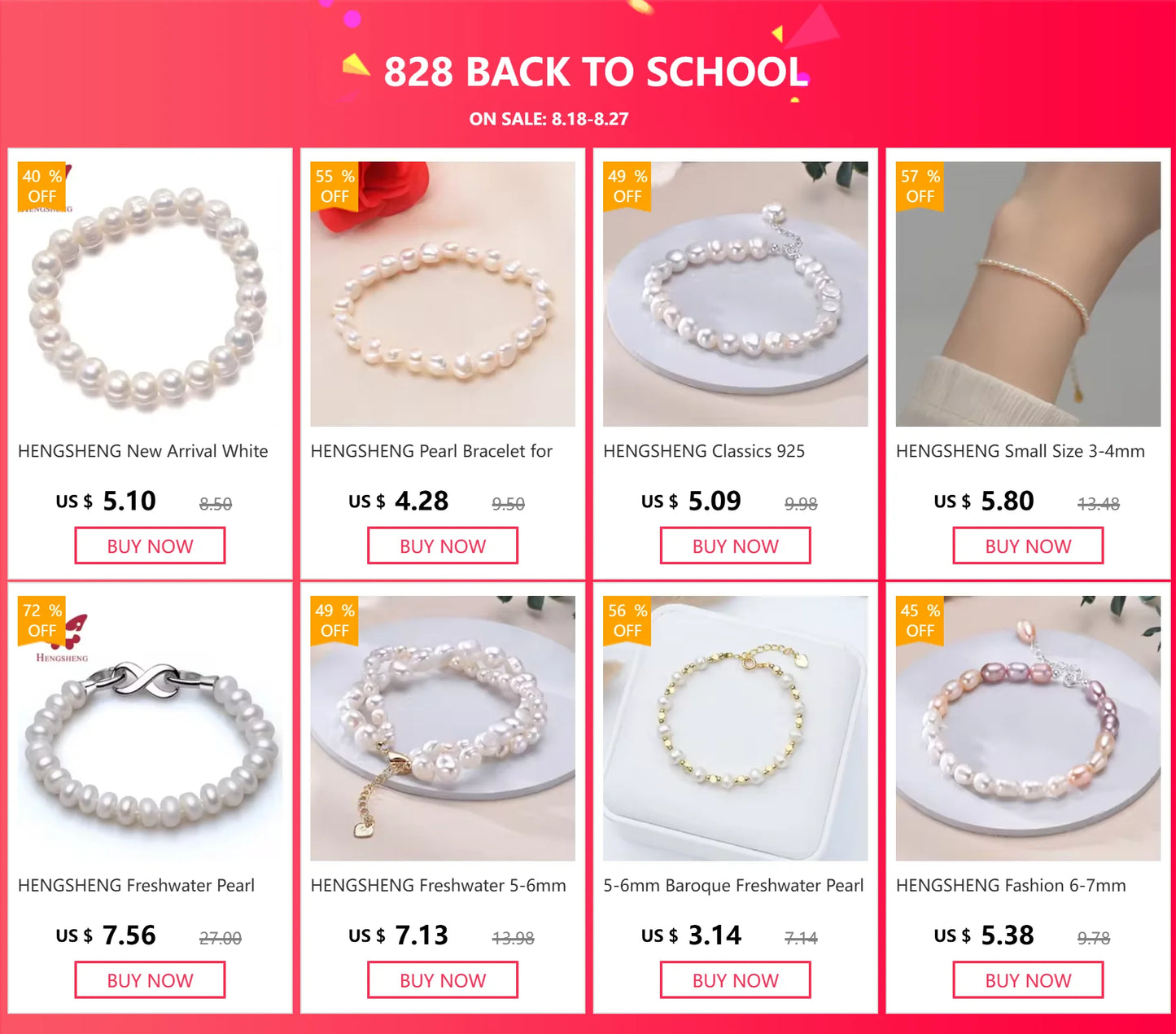 luckacco hengsheng freshwater 5-6mm 8-9mm white pearl double baroque bracelet 925 sterling silver fine jewelry gifts for women girls