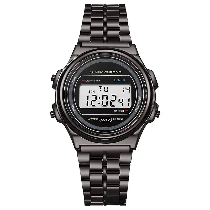 luckacco retro square electronic watches digital display women men watch rose gold silver luxury ladies wristwatches relojes para mujer