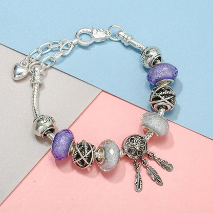 Luckacco Romantic Tower Aircraft Charm Bracelet For Women With Crystal DIY Beads Pendants Bracelet High-Quality Jewelry