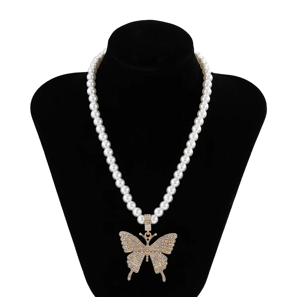 luckacco multi-layer white imitation pearl necklace bead  chain punk ladies wedding short clavicle necklac girl charm banquet jewelry