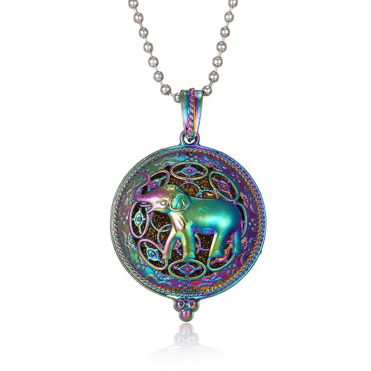 Luckacco New Colorful Aromatherapy Necklace Vintage Flower Butterfly Tree Owl Essential Oil Diffuser Necklace Perfume Lockets Pendants