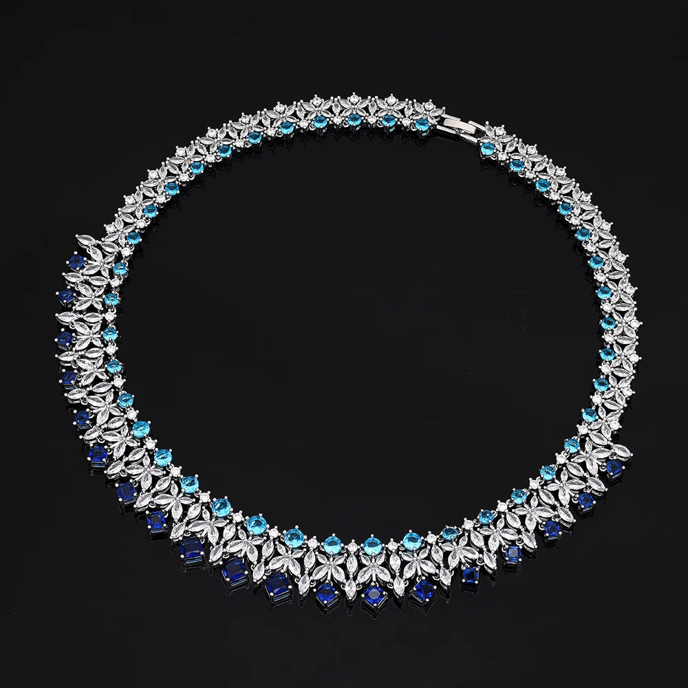 luckacco 2025 new 4-piece ring cubic zirconia bridal wedding jewelry set, dubai nigeria crystal wedding jewelry set