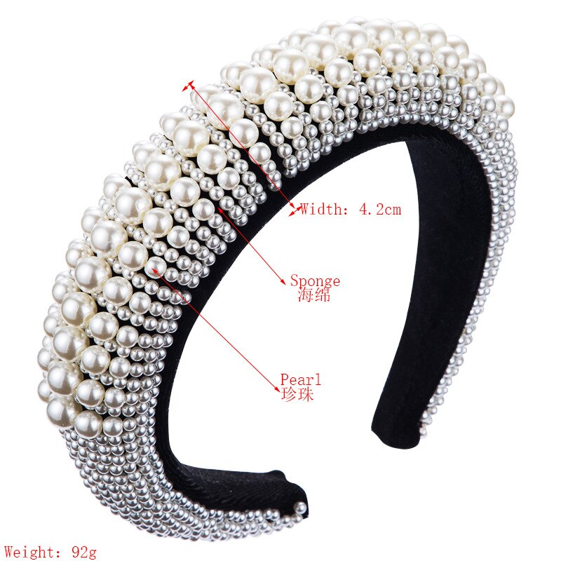 Colorful Gem Baroque Headbands For Women Diamond Geometric Hair Accessories Pearl Girls Hairbands Head Wrap Wholesale - luckacco