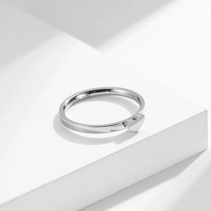 Luckacco Stainless Steel Hollow Heart Puzzle Couple Rings "I LOVE YOU" Engraved Wedding Band Ring for Women Men Size 5-12