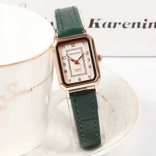 Luckacco The Square Minimalist Women Ultra Thin Small Dial Watches Leather Band Antique Quartz Watch Relogio Feminina