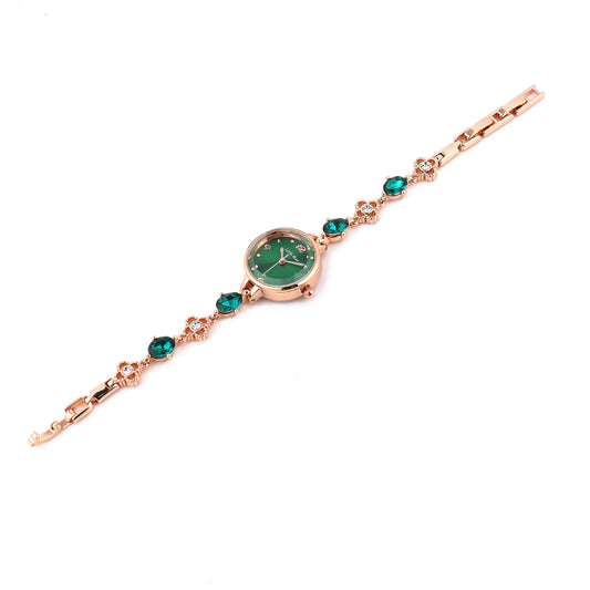 Luckacco Women's Fashion Quartz Small Green Watches Simple and Waterproof Female's Bracelet Watch Ladies Jade Wristwatch Clock