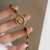 Luckacco Luxury Vintage Quartz Women's Watches Fashion Natural Green Jade Bracelet Clock Numerals Small Oval Dial Watch Woman Accesories