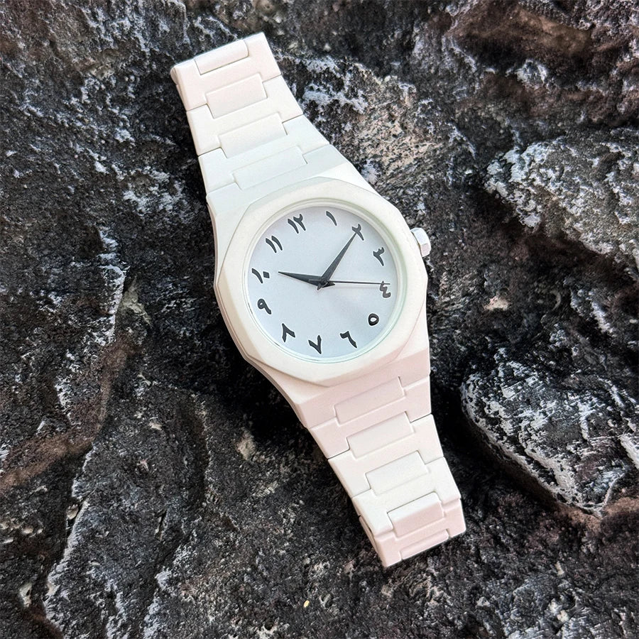 luckacco hot sales in the middle east high-end plastic men's watch with arabic numerals neutral casual simple quartz watch