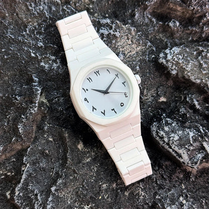 Luckacco Hot sales in the Middle East high-end plastic men's watch with Arabic numerals neutral casual simple quartz watch