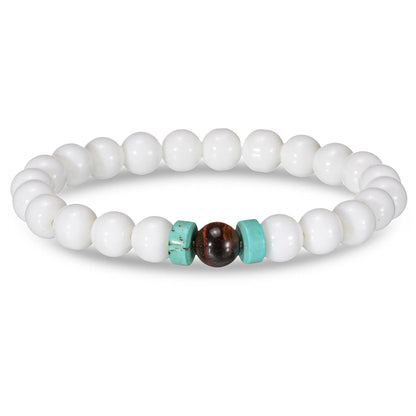 Luckacco Brown Beaded Bracelet Natural Stone Lava Tiger Eye Black Red Matte Healing Beads Bangle Stretch Charm Yoga For Women Men Jewelry